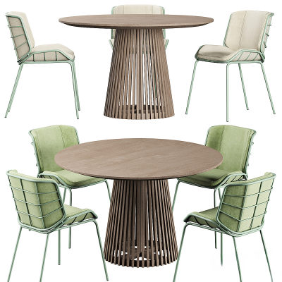 现代餐桌椅组合 圆形洽谈桌椅